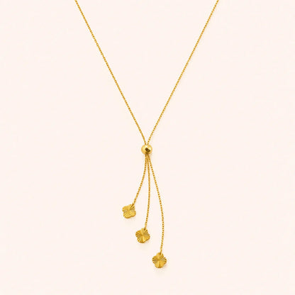 Clover Drop Lariat Necklace