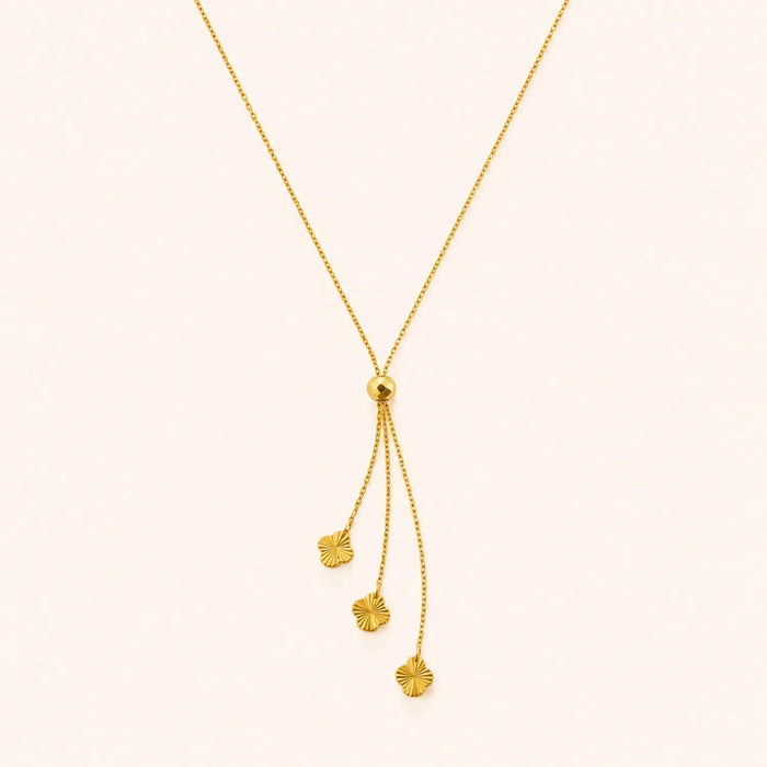 Clover Drop Lariat Necklace