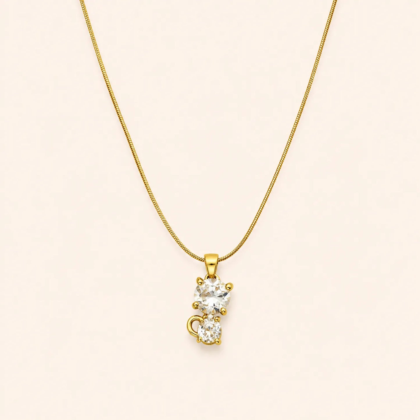 Diamond Kitty Necklace