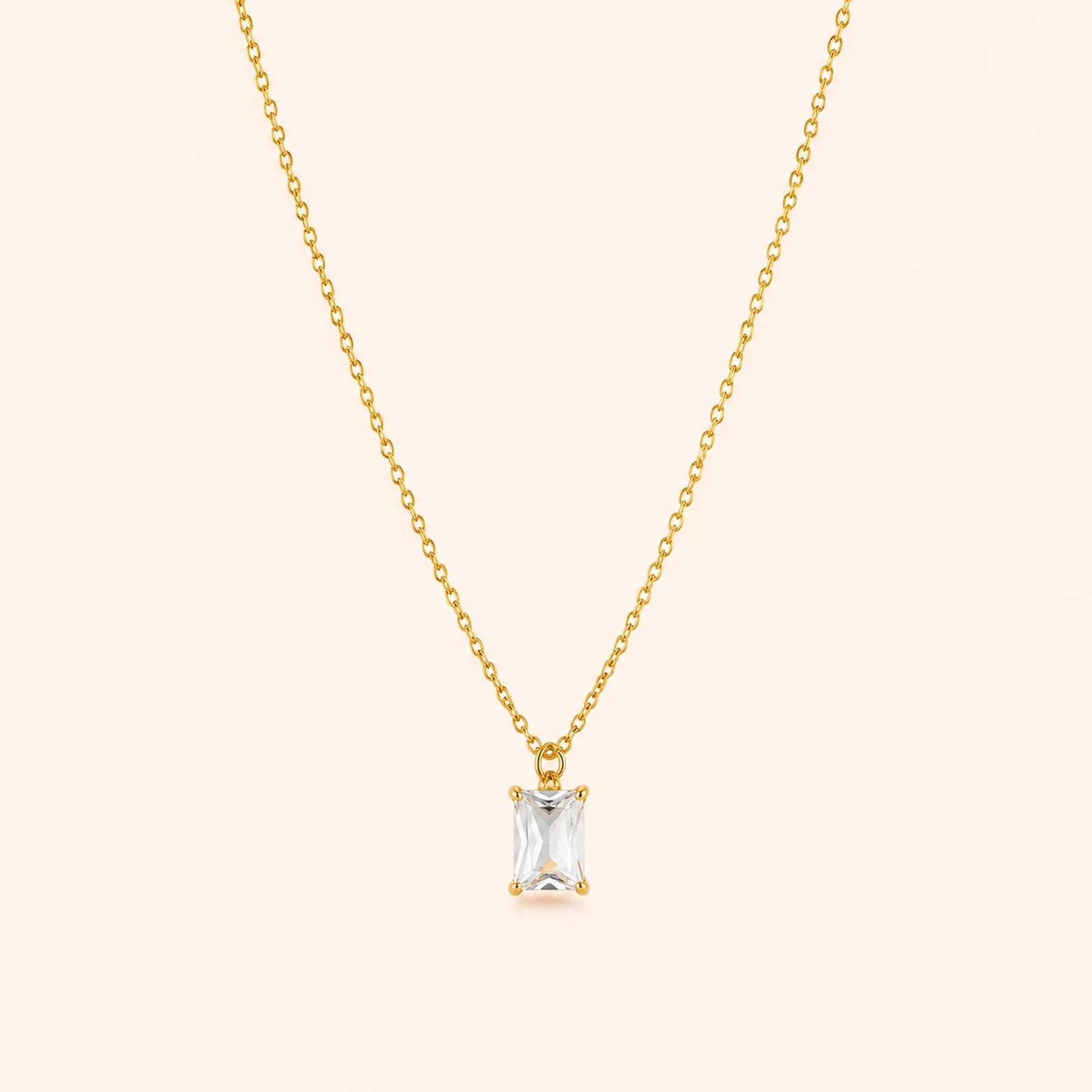 Baguette Solitaire Necklace