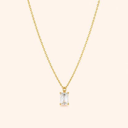 Baguette Solitaire Necklace