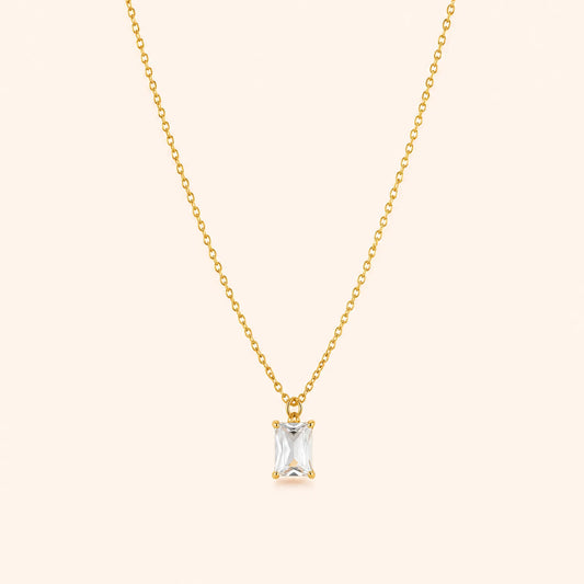 Baguette Solitaire Necklace
