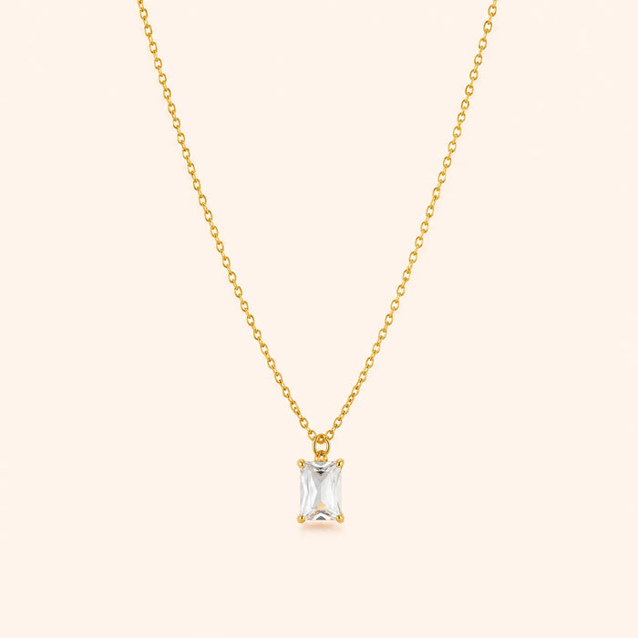 Baguette Solitaire Necklace