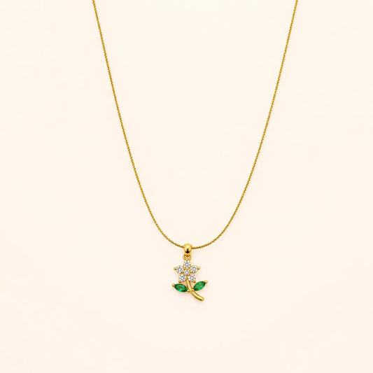 Emerald Blossom Pendant Necklace