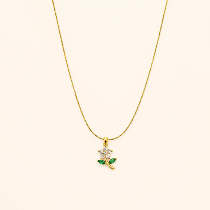 Emerald Blossom Pendant Necklace