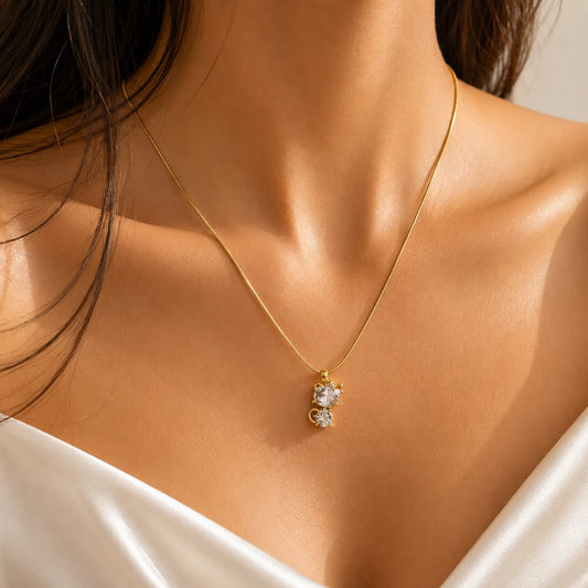 Diamond Kitty Necklace