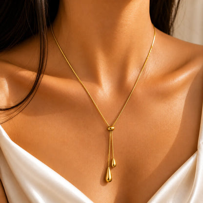Teardrop Lariat Necklace