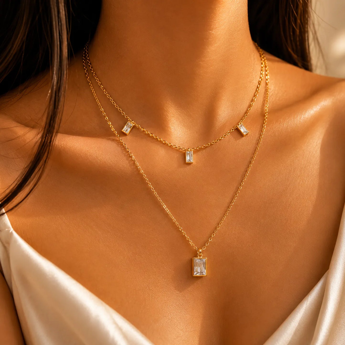 Baguette Layered Necklace