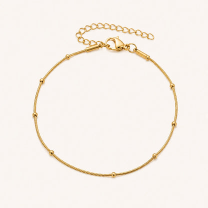 Aurora Beaded Gold Anklet- 18K Gold plated