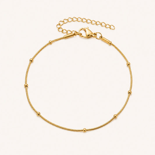 Aurora Beaded Gold Anklet- 18K Gold plated