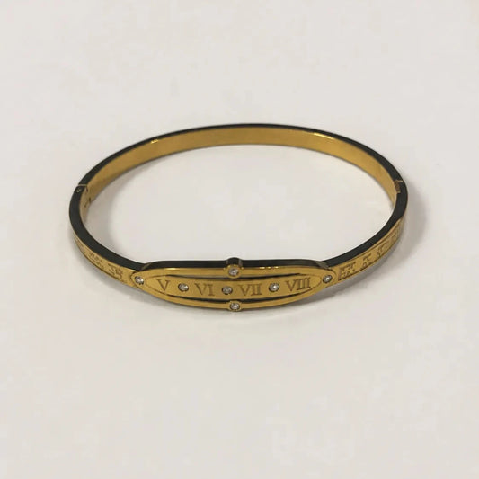 Imperial Roman Crystal Bracelet-18K Gold Plated