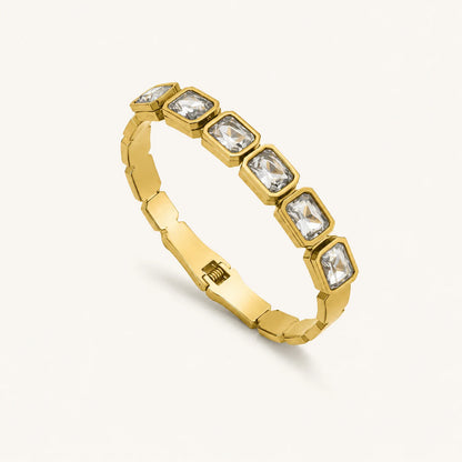 Regal Crystal Link Bracelet- 18K Gold Plated
