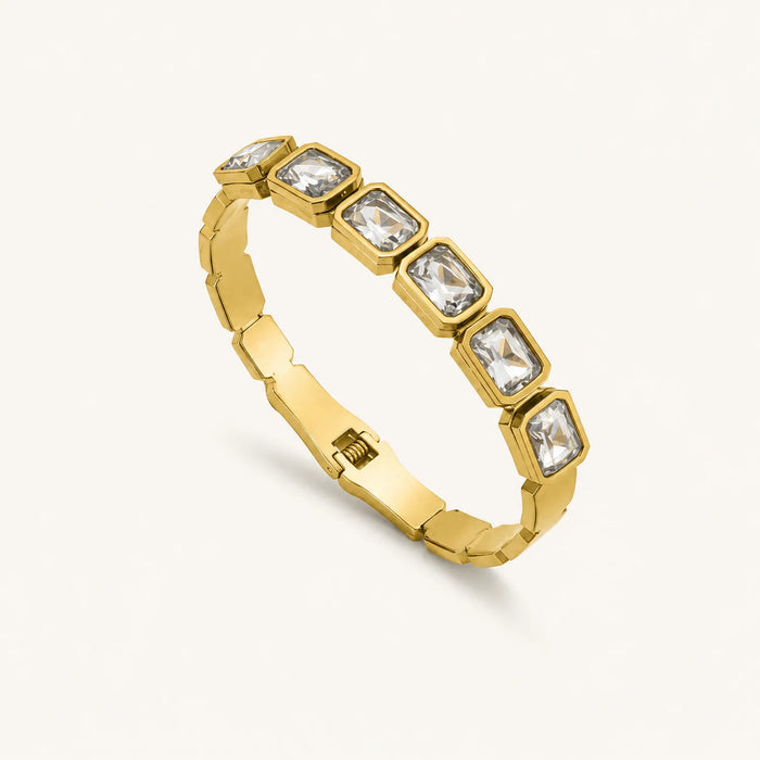 Regal Crystal Link Bracelet- 18K Gold Plated