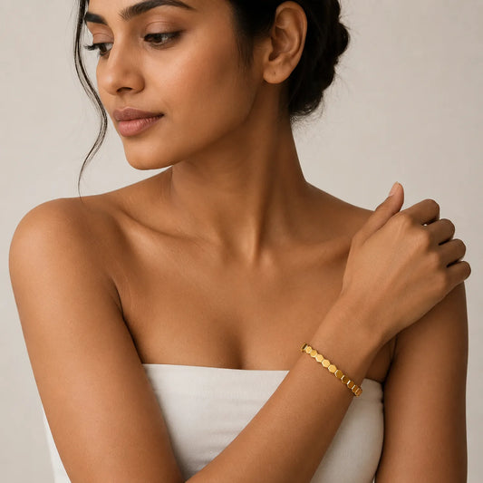 Aurora Hex Link Gold Bracelet-18K Gold Plated