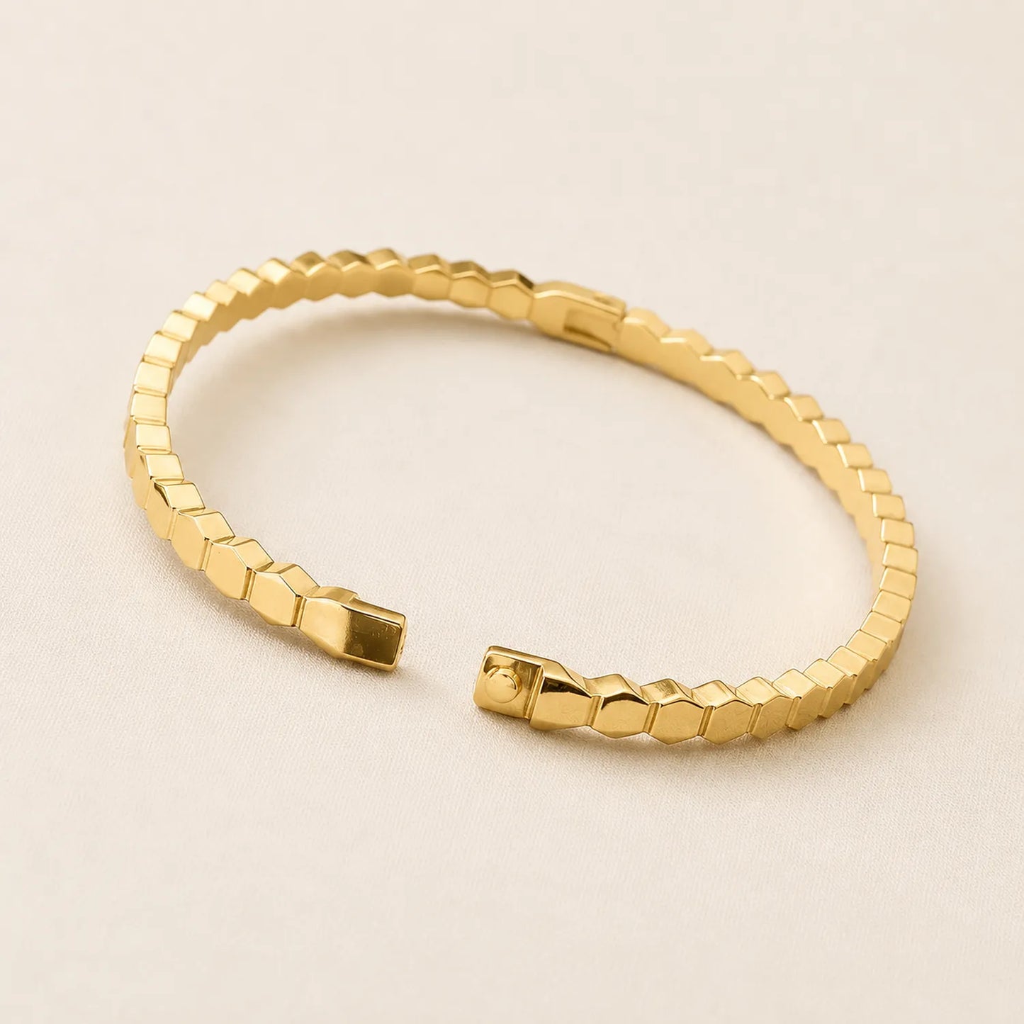 Aurora Hex Link Gold Bracelet-18K Gold Plated