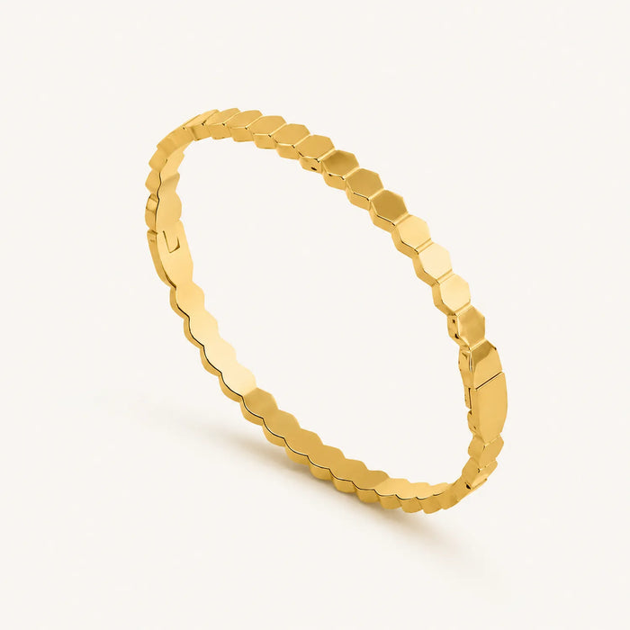 Aurora Hex Link Gold Bracelet-18K Gold Plated
