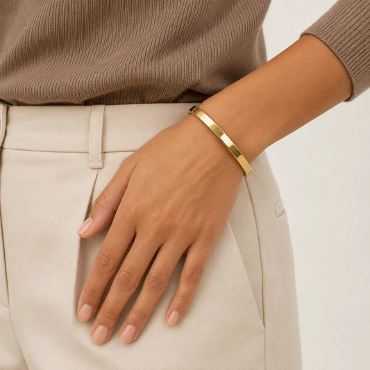 Luna Classic Gold Bangle- 18K Gold Plated
