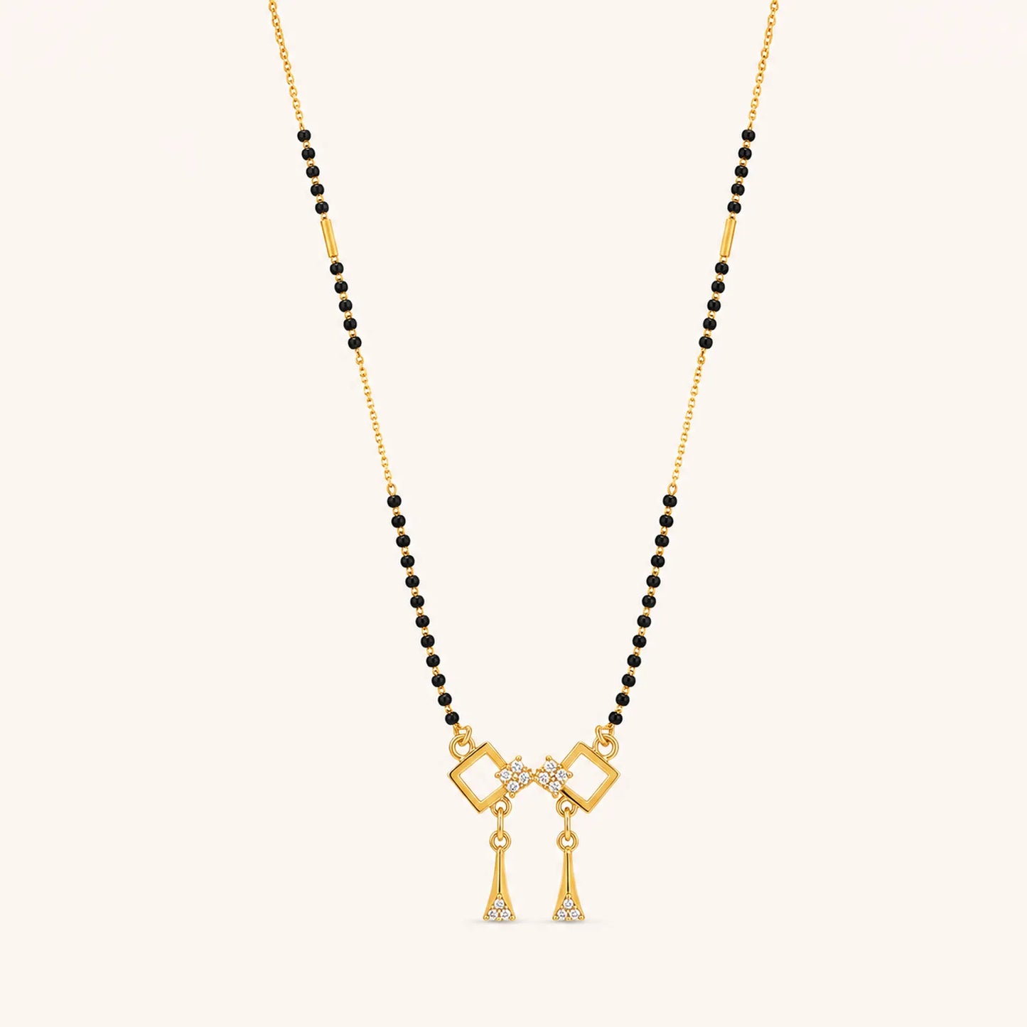 Elegant Bow Charm Mangalsutra-18K Gold Plated