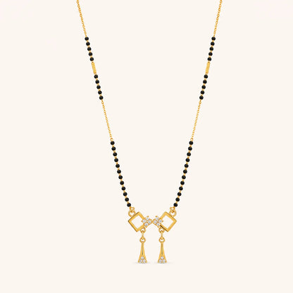 Elegant Bow Charm Mangalsutra-18K Gold Plated