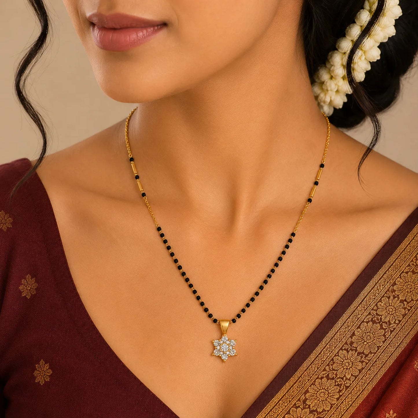 Apsara Sparkle Mangalsutra-18K Gold Plated