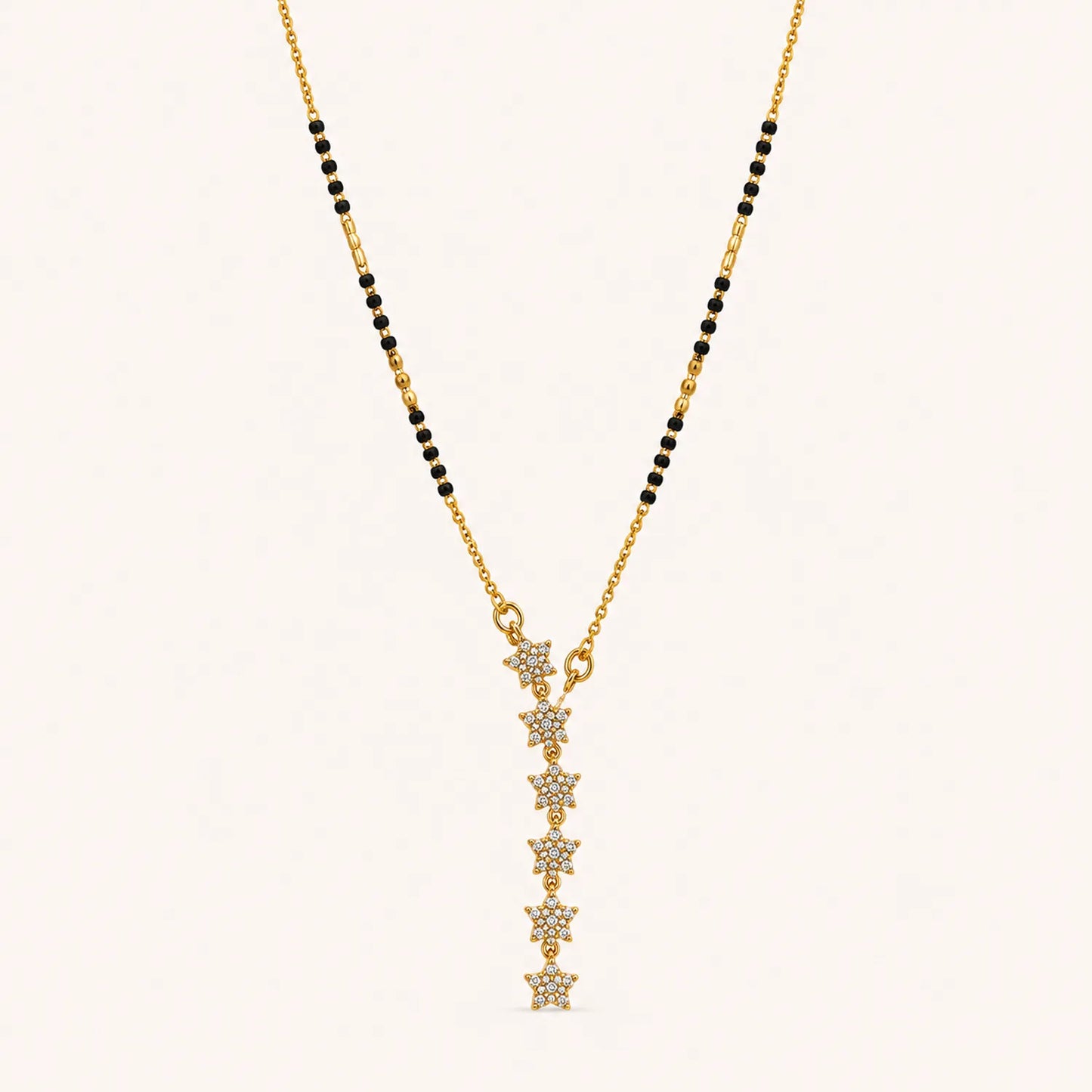 Star Drop Diamond Mangalsutra-18K Gold Plated