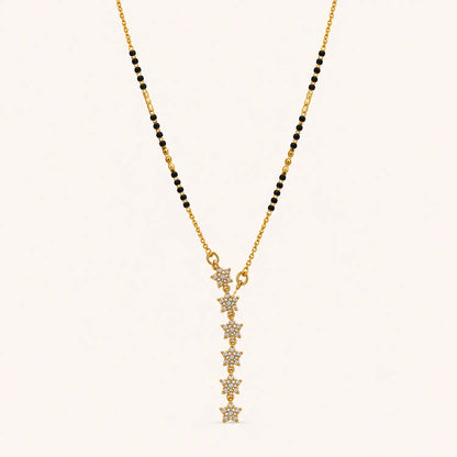 Star Drop Diamond Mangalsutra-18K Gold Plated