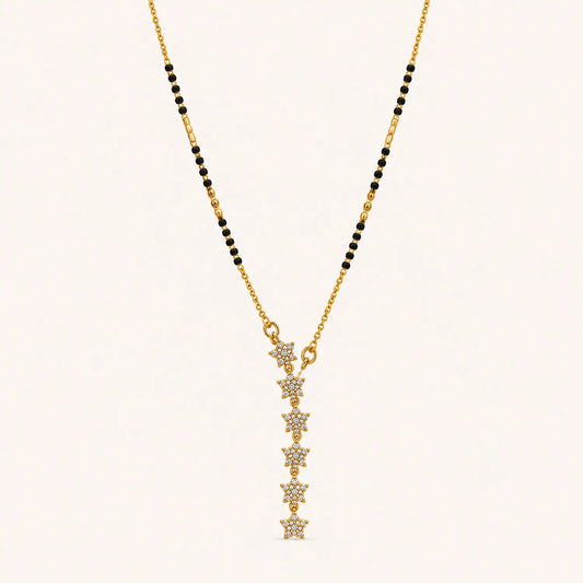 Star Drop Diamond Mangalsutra-18K Gold Plated