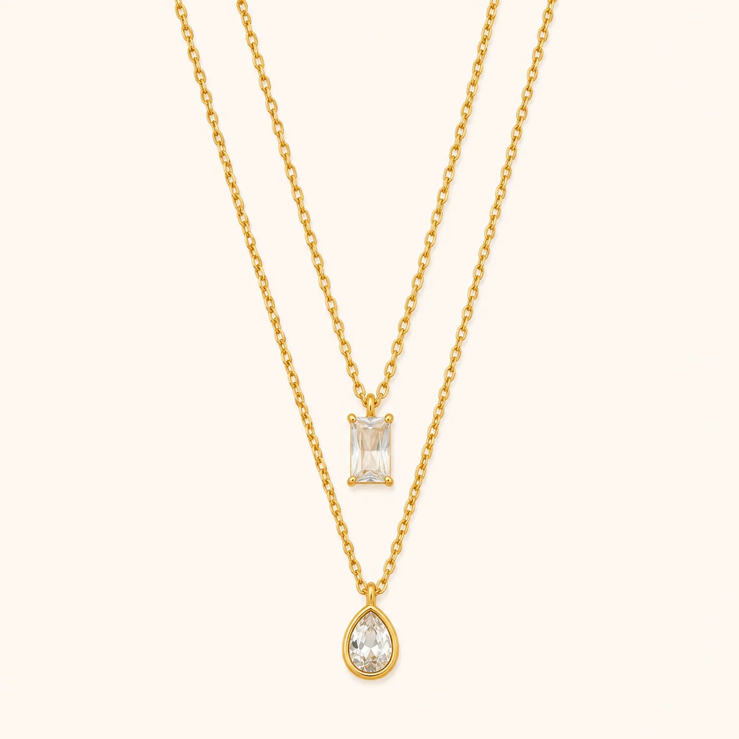Double Layer Cubic Zirconia Necklace