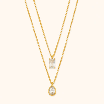 Double Layer Cubic Zirconia Necklace