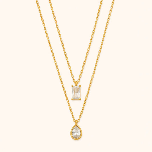 Double Layer Cubic Zirconia Necklace