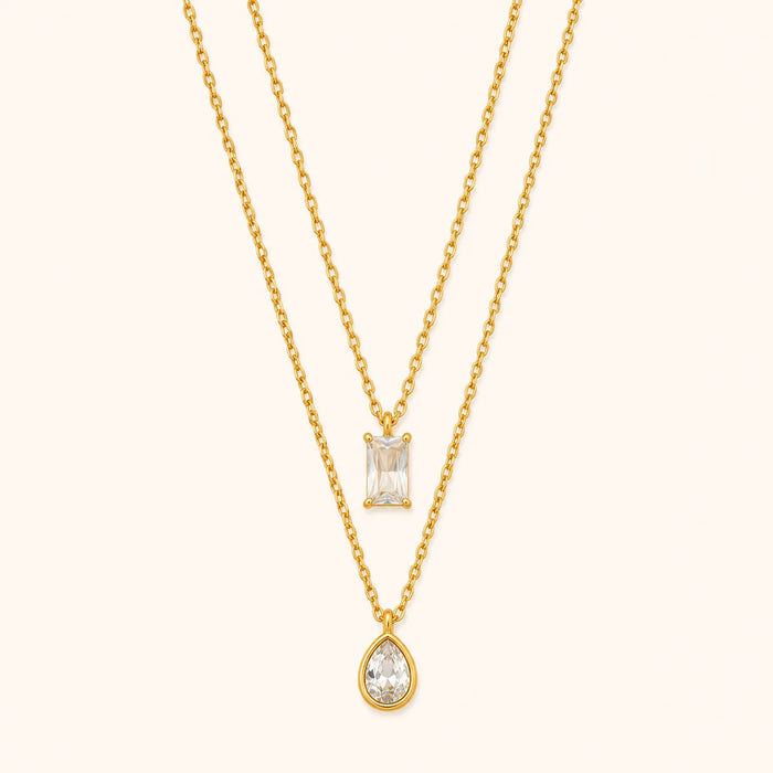 Double Layer Cubic Zirconia Necklace