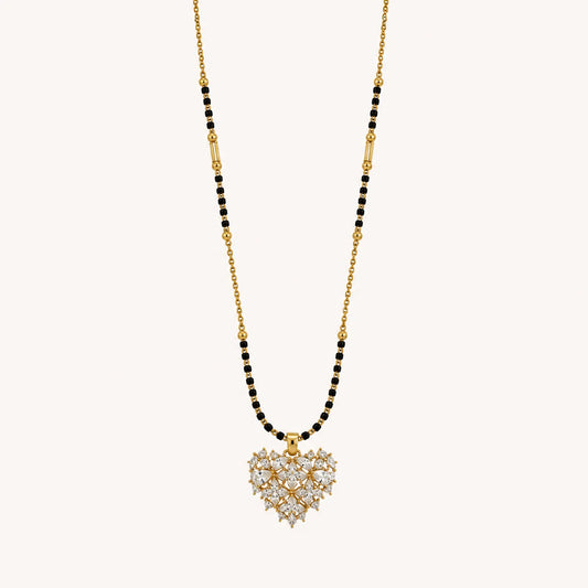 Romantic Heart Blossom Mangalsutra-18K Gold Plated