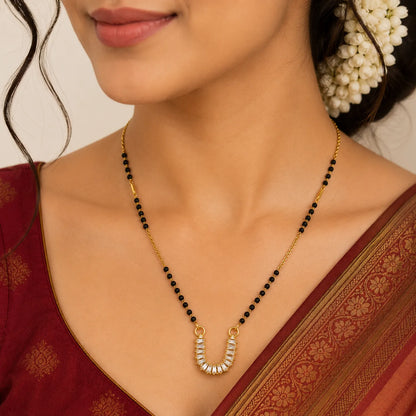 Diamond Horseshoe Luck Mangalsutra-18K Gold Plated