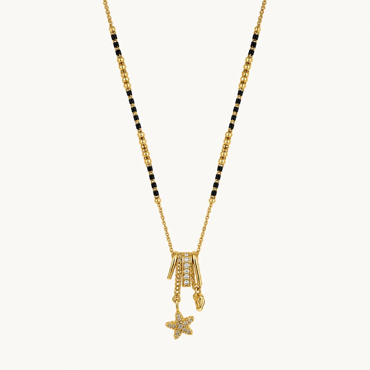 Star Baby foot Charm Drop Mangalsutra-18K Gold Plated