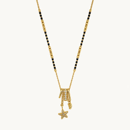 Star Baby foot Charm Drop Mangalsutra-18K Gold Plated