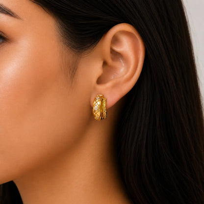 Interwoven Zircon Hoop Earrings