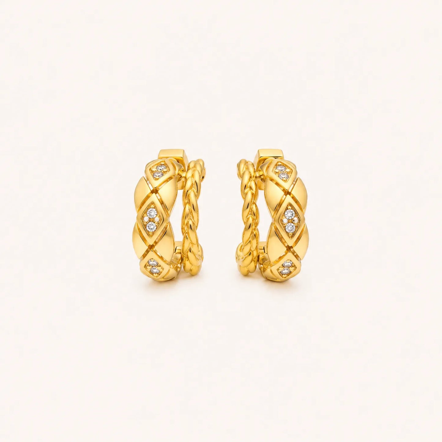 Interwoven Zircon Hoop Earrings
