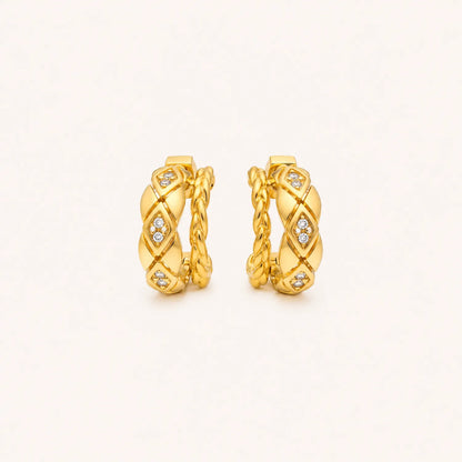 Interwoven Zircon Hoop Earrings