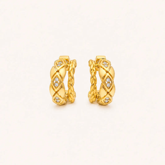 Interwoven Zircon Hoop Earrings