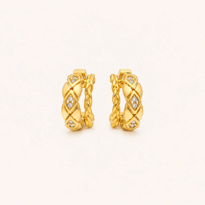 Interwoven Zircon Hoop Earrings