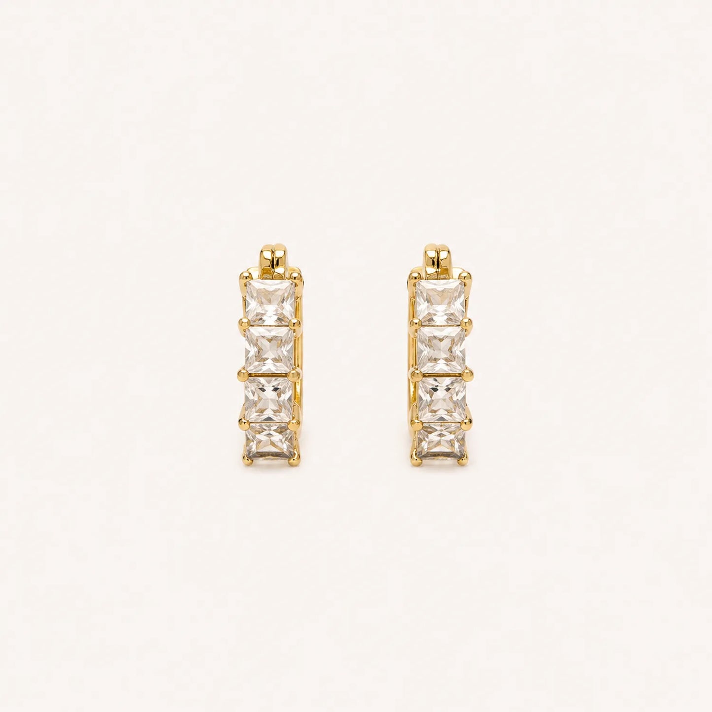 Princess Cut Crystal Huggies