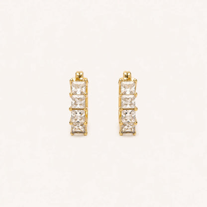 Princess Cut Crystal Huggies