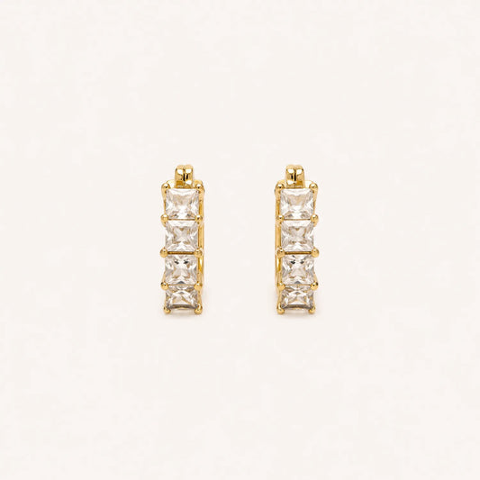 Princess Cut Crystal Huggies