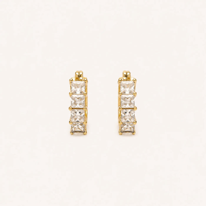 Princess Cut Crystal Huggies