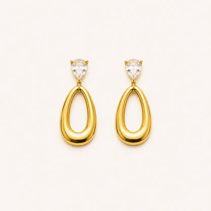 Modern Hollow Teardrop Earrings- 18K Gold Plated