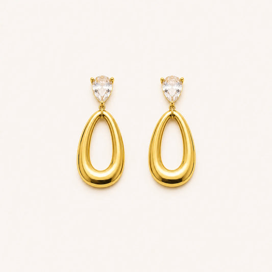Modern Hollow Teardrop Earrings- 18K Gold Plated