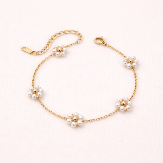 Daisy Floral Chain Bracelet -18K Gold Plated