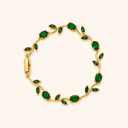 Emerald Tulip Bracelet- 18K Gold Plated