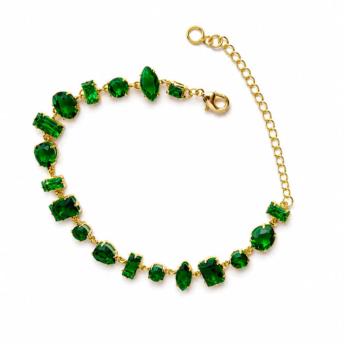 Celestia Emerald Bracelet- 18K Gold Plated