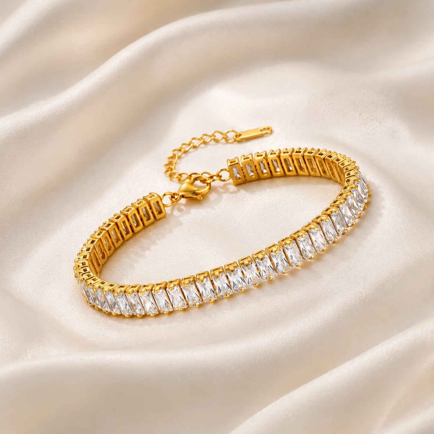 Meadow Baguette Tennis Bracelet-18K Gold Plated
